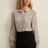 Shirts & Blouses^Phase Eight Medora Sequin Shirt Oyster