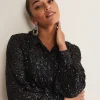 Shirts & Blouses^Phase Eight Medora Sequin Shirt Black