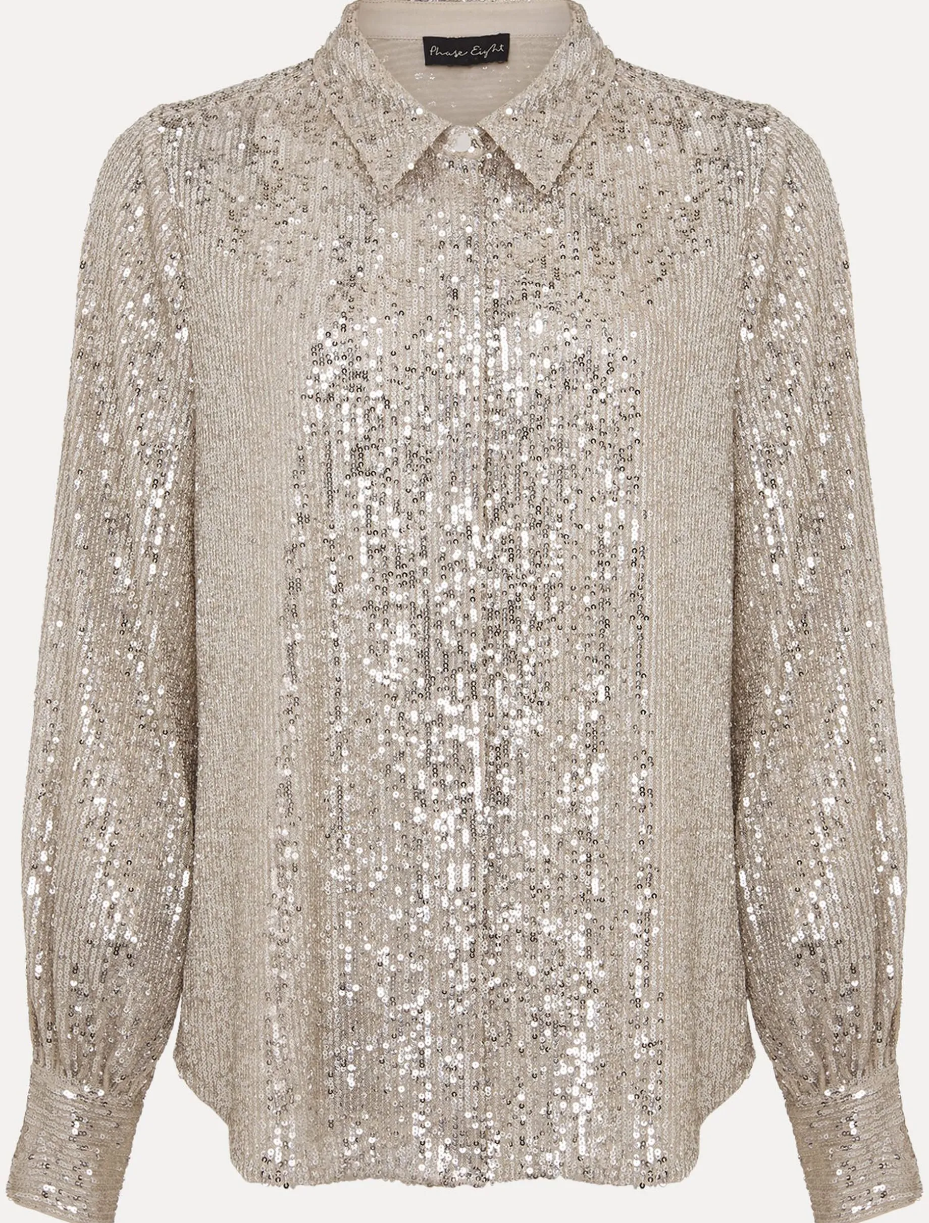 Shirts & Blouses^Phase Eight Medora Sequin Shirt Oyster