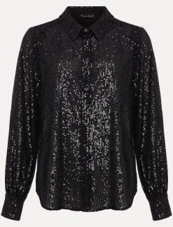 Shirts & Blouses^Phase Eight Medora Sequin Shirt Black