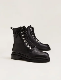 Boots^Phase Eight Meladie Leather Lace Up Ankle Boots Black