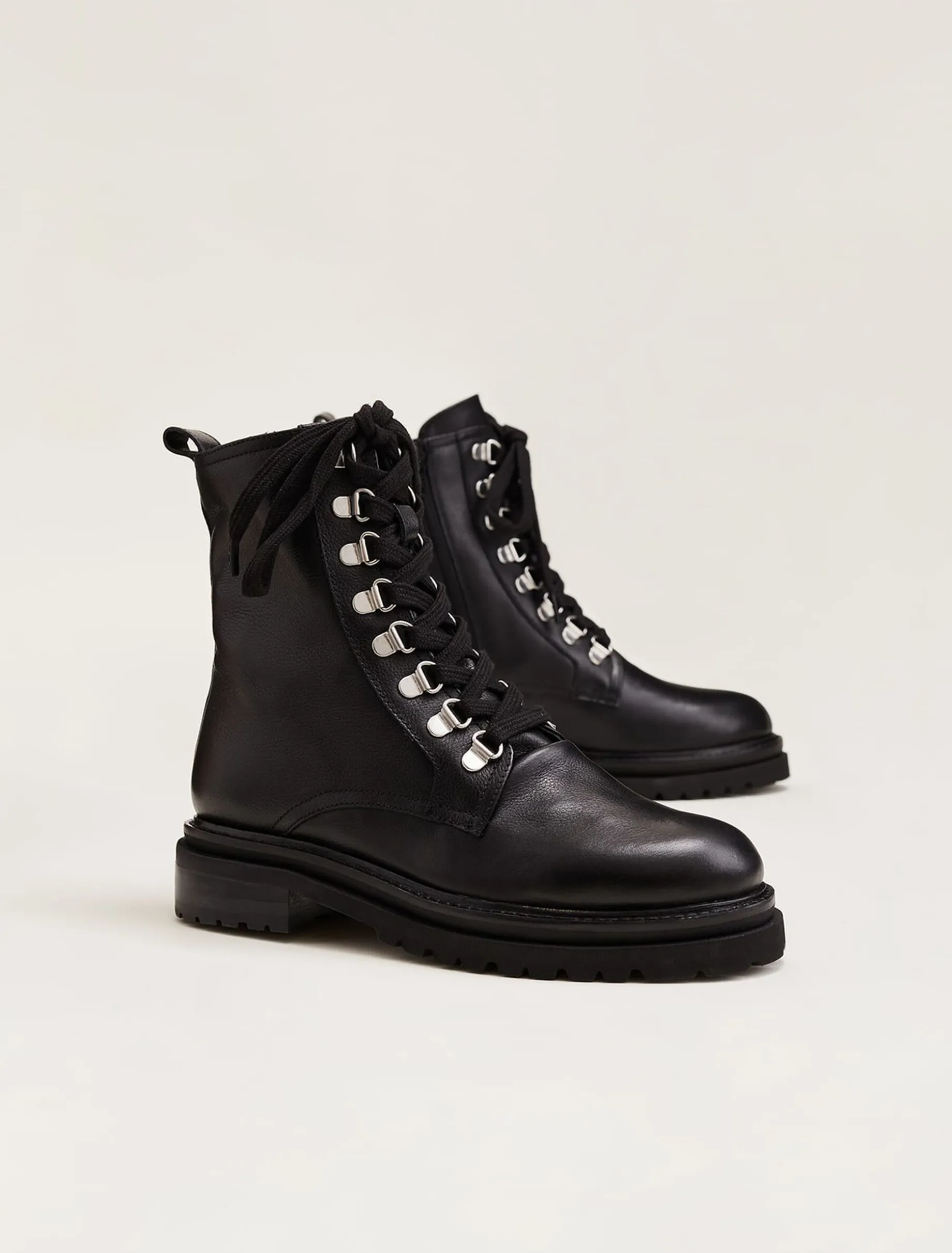 Boots^Phase Eight Meladie Leather Lace Up Ankle Boots Black