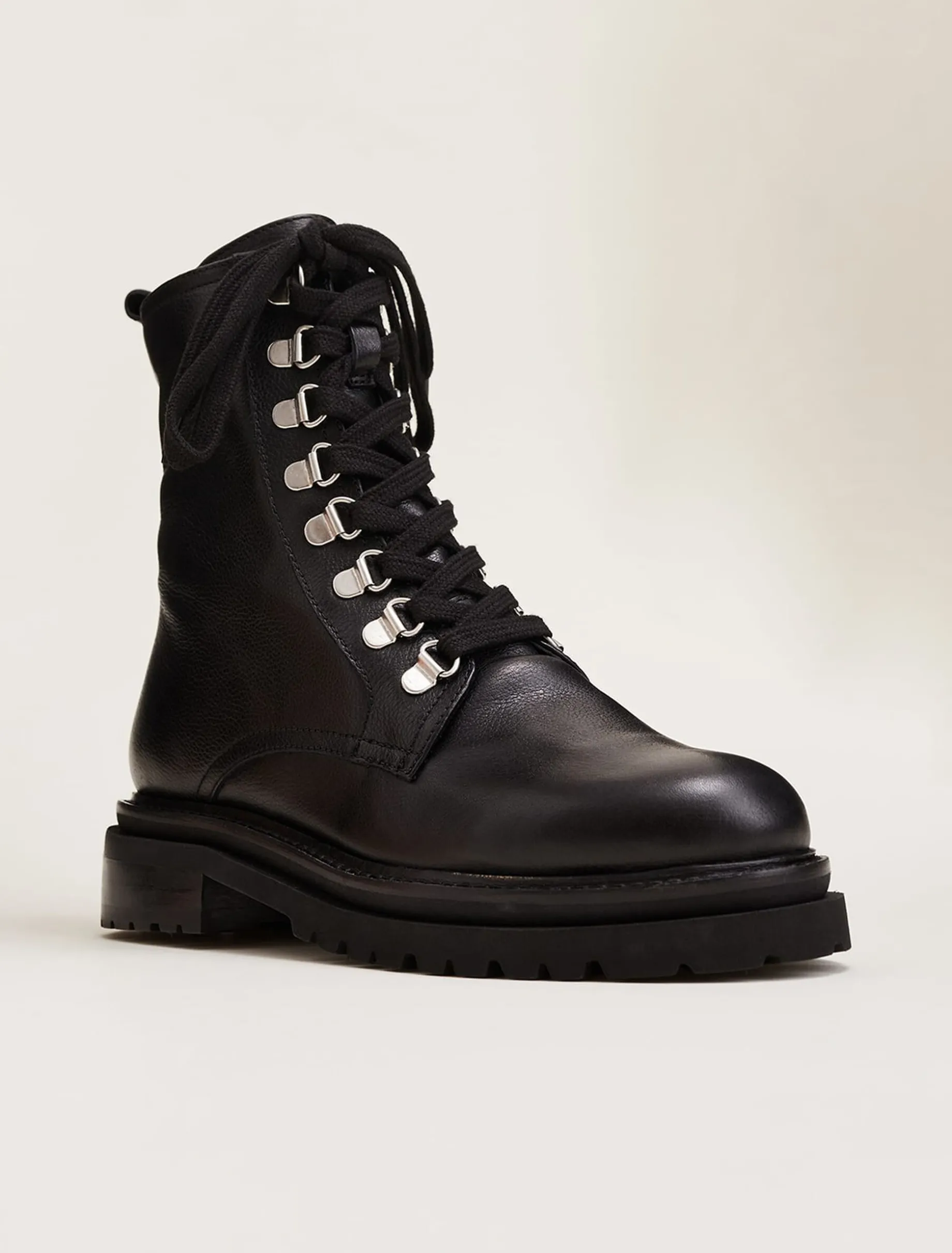 Boots^Phase Eight Meladie Leather Lace Up Ankle Boots Black
