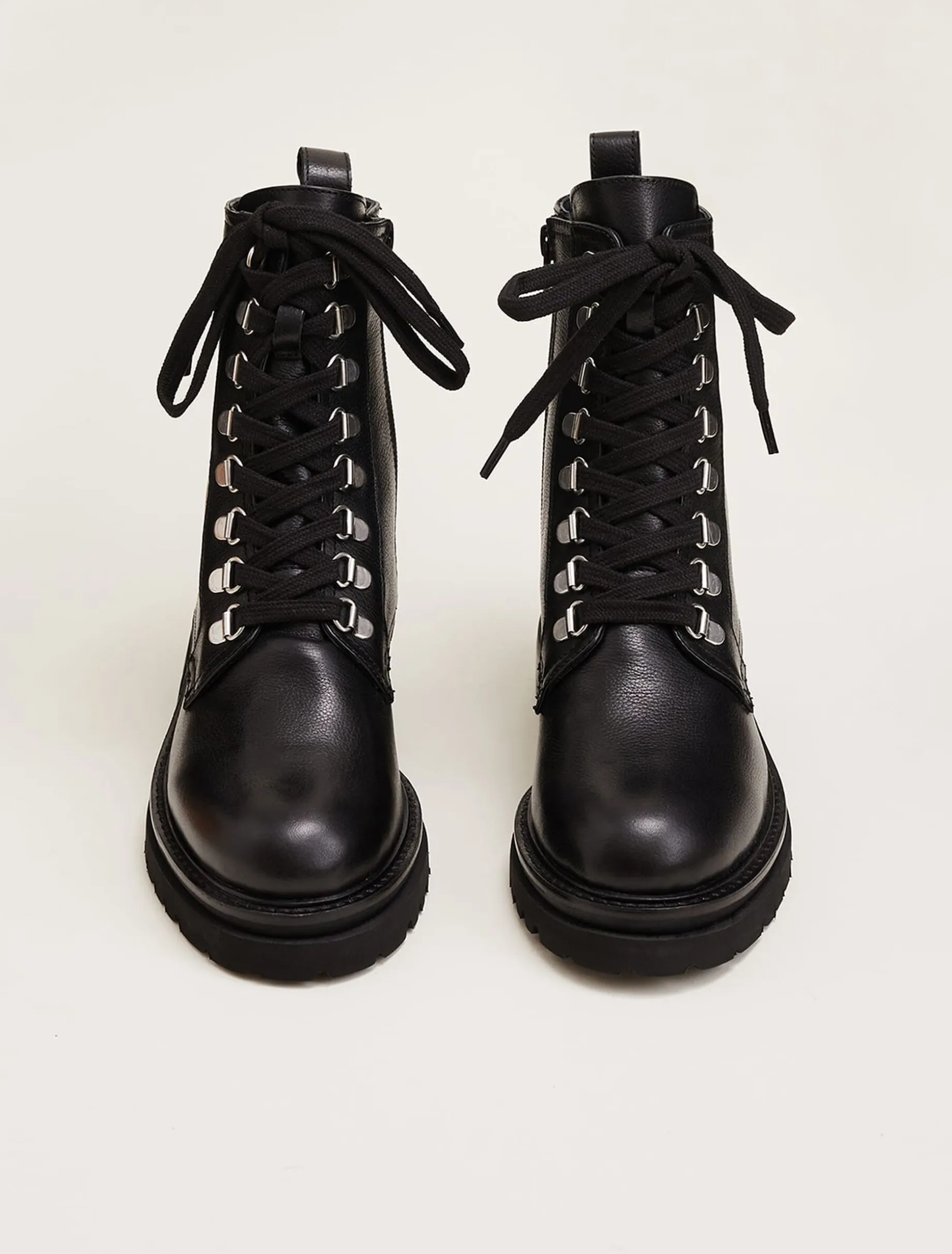 Boots^Phase Eight Meladie Leather Lace Up Ankle Boots Black