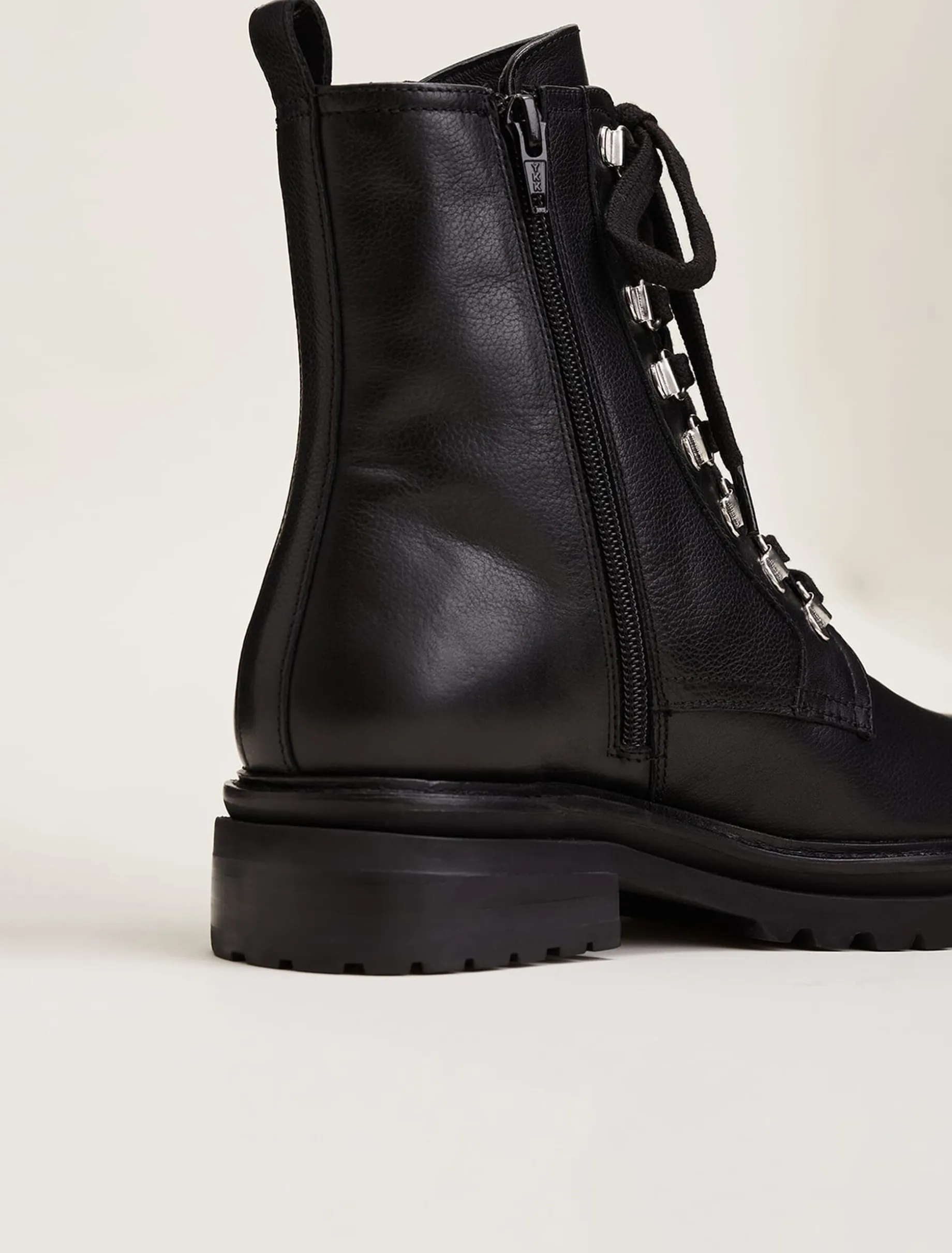Boots^Phase Eight Meladie Leather Lace Up Ankle Boots Black