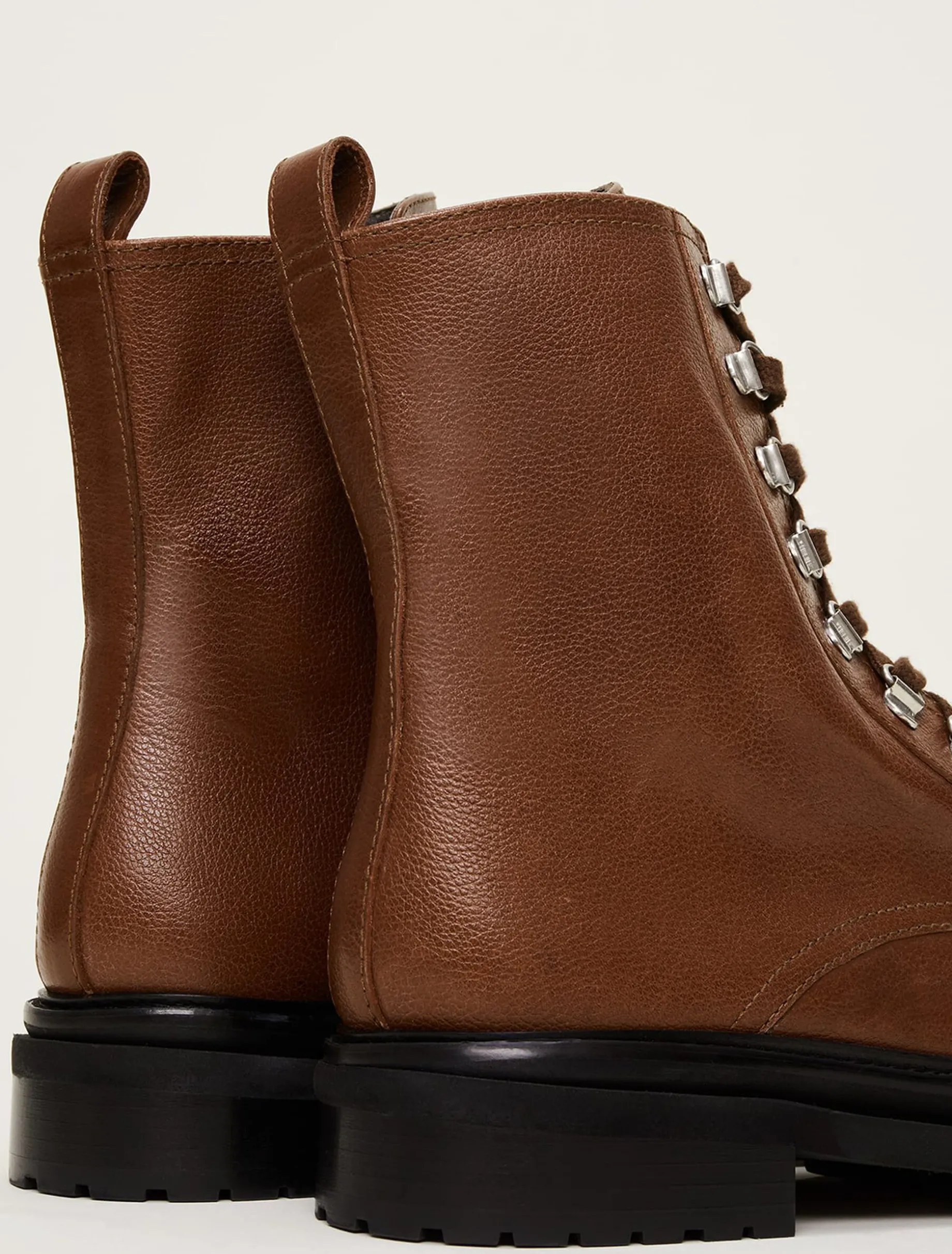 Boots^Phase Eight Meladie Leather Lace Up Boot Brown