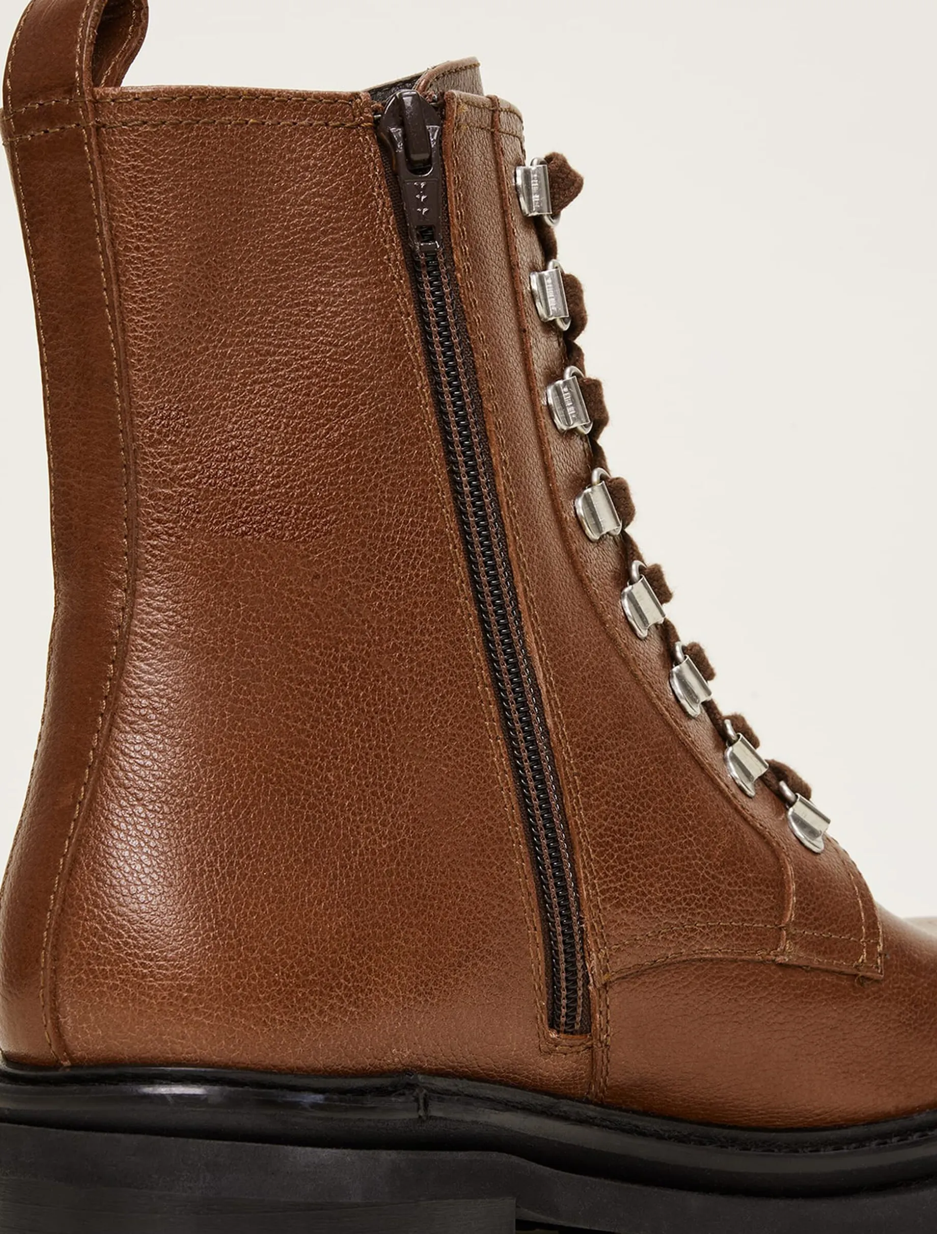Boots^Phase Eight Meladie Leather Lace Up Boot Brown