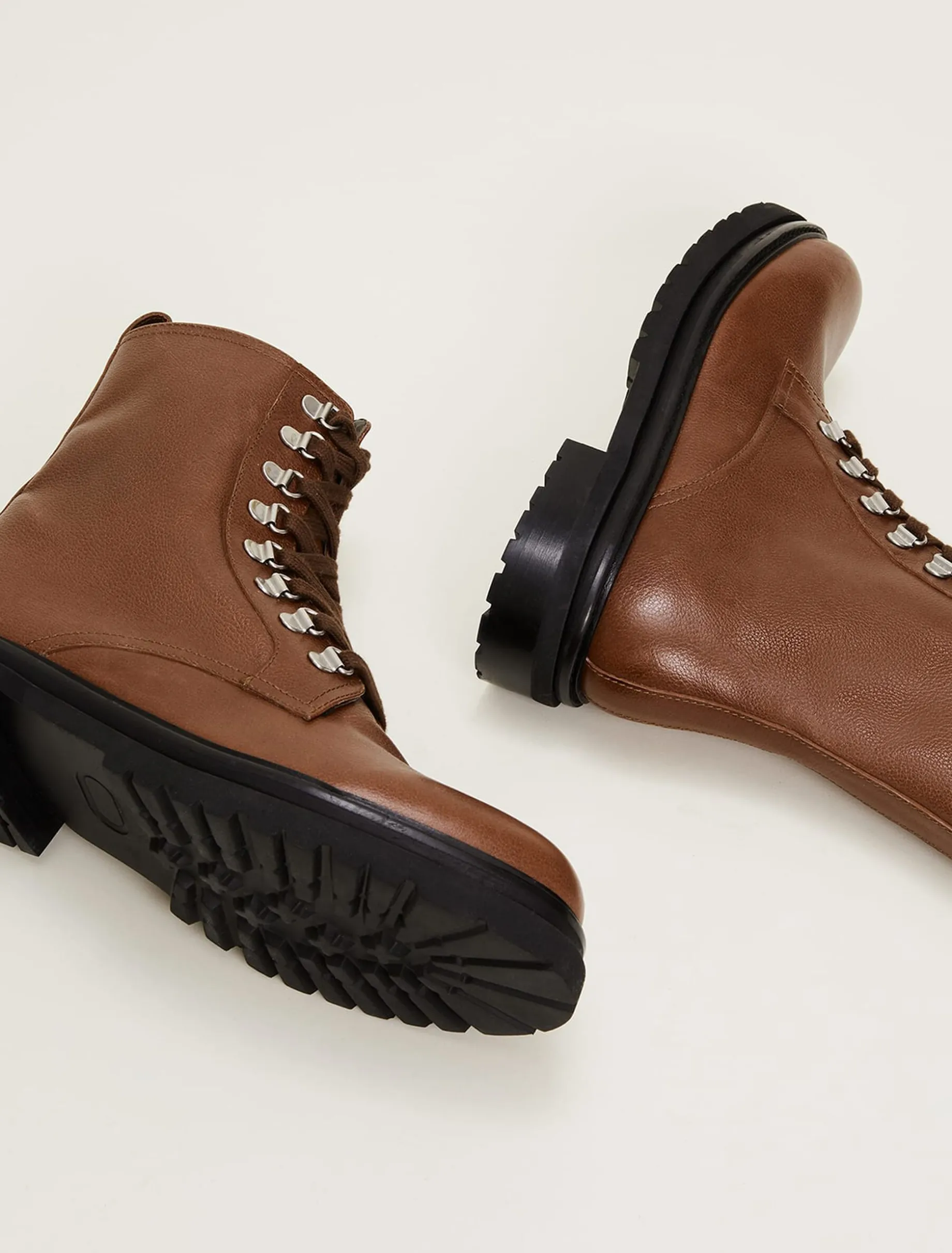 Boots^Phase Eight Meladie Leather Lace Up Boot Brown