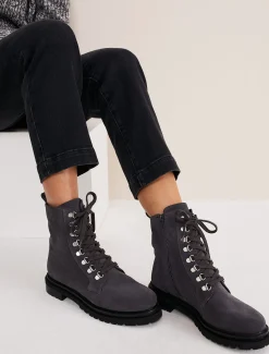 Boots^Phase Eight Meladie Suede Lace Up Hiker Boot Grey