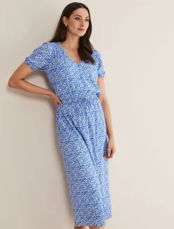 Dresses^Phase Eight Melani Ditsy Dress Blue