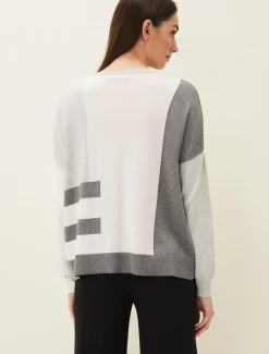 Knitwear^Phase Eight Melisse Colourblock Stripe Jumper Pink Multi