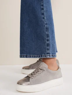 Flats^Phase Eight Metallic Trainer Grey