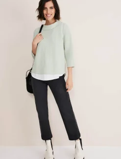 Tops & T-Shirts^Phase Eight Mica Textured Top Sage
