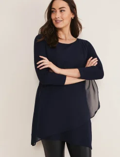 Tops & T-Shirts^Phase Eight Mika Longline Top Midnight