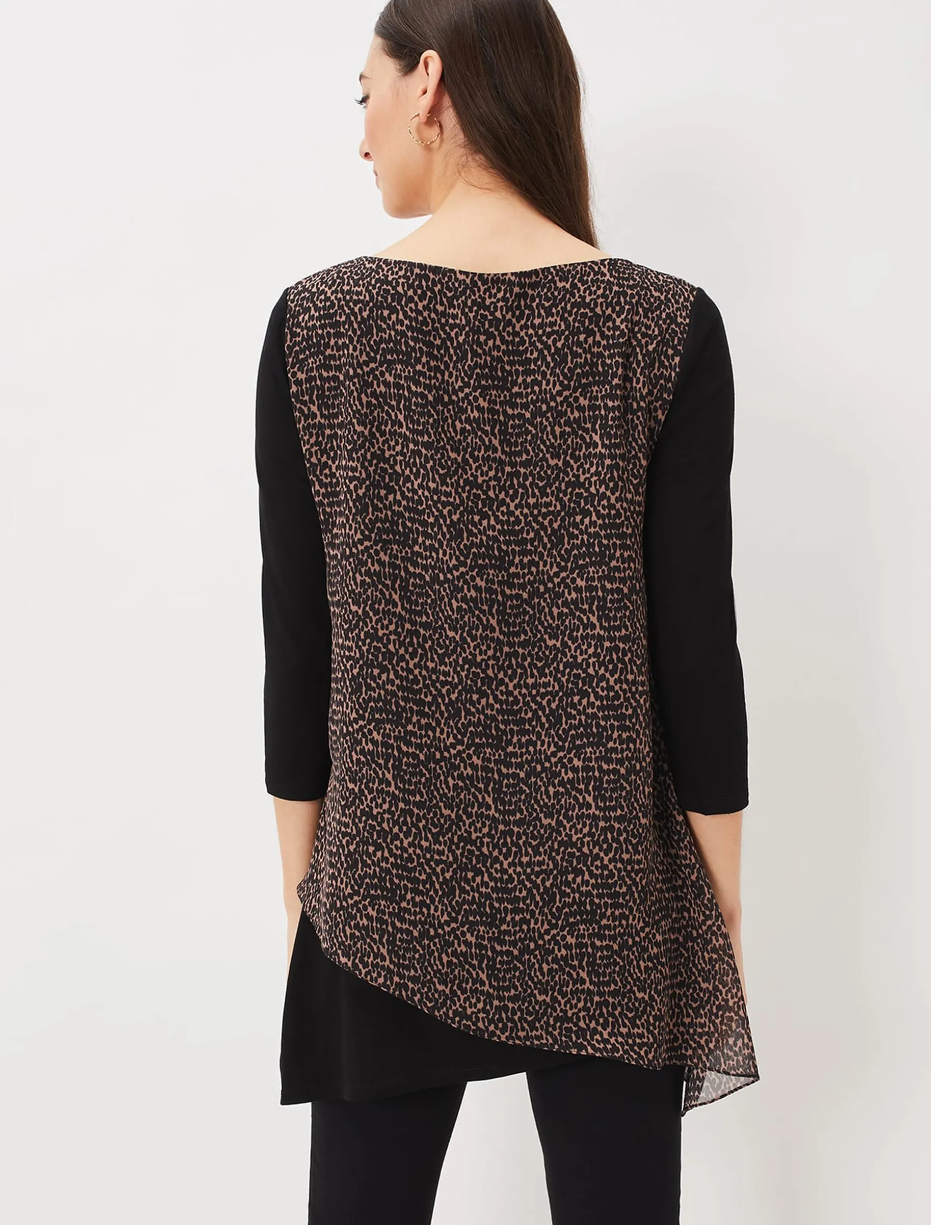 Tops & T-Shirts^Phase Eight Mika Printed Penele Top Black/Camel