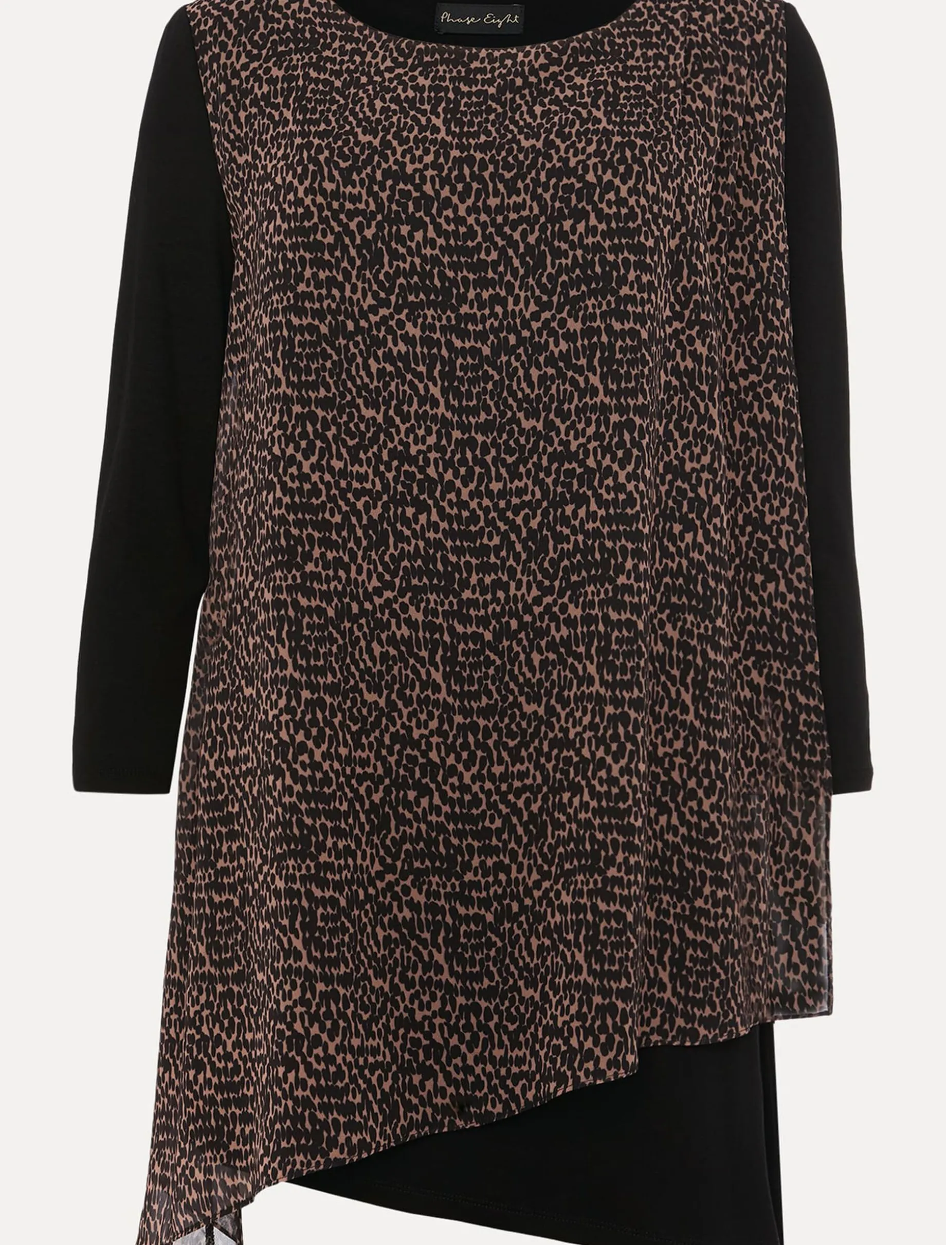 Tops & T-Shirts^Phase Eight Mika Printed Penele Top Black/Camel
