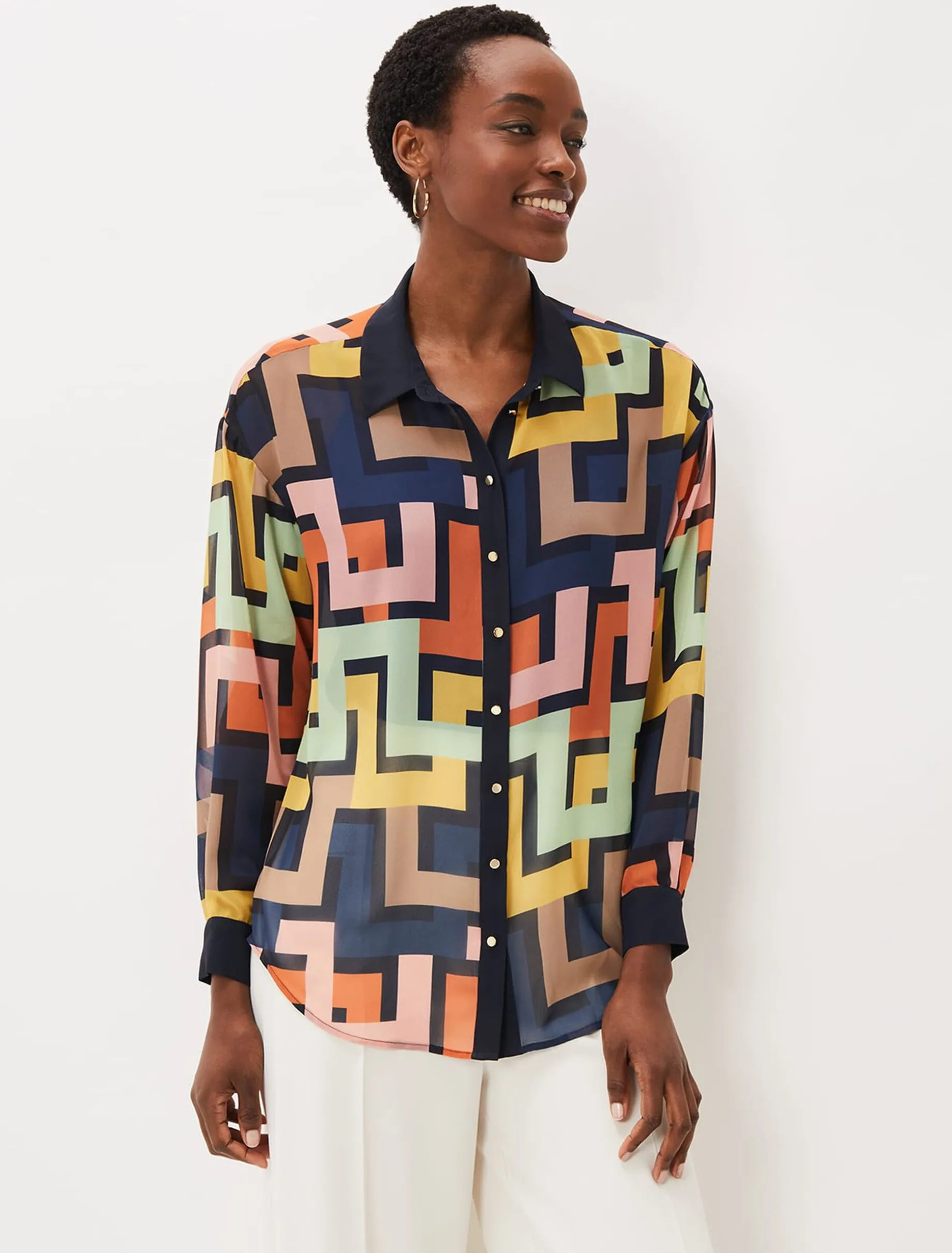 Shirts & Blouses^Phase Eight Milano Geo Shirt Multi-Coloured