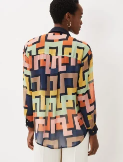 Shirts & Blouses^Phase Eight Milano Geo Shirt Multi-Coloured