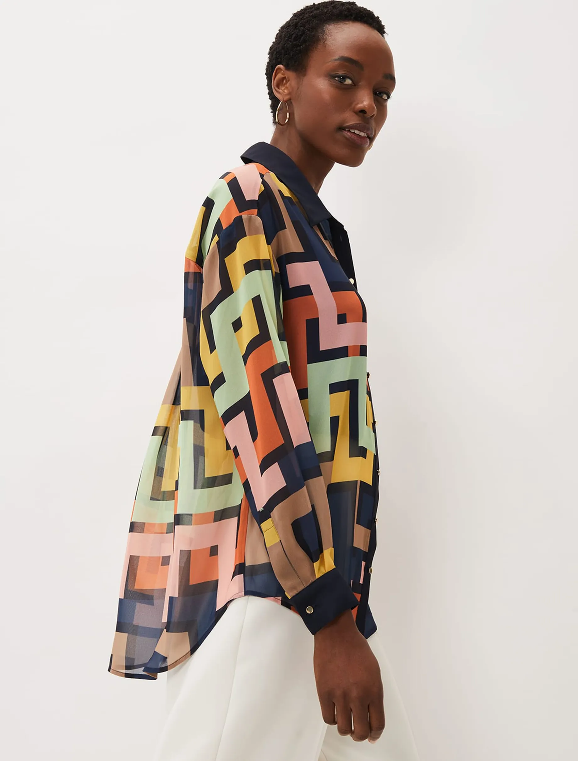 Shirts & Blouses^Phase Eight Milano Geo Shirt Multi-Coloured