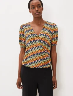 Tops & T-Shirts^Phase Eight Milano Wrap Top Multi-Coloured