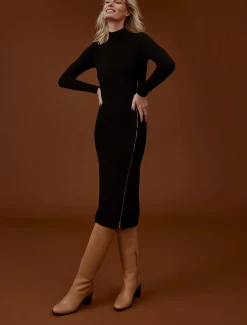 Dresses^Phase Eight Milla Maxi Longline Zip Knit Dress Black