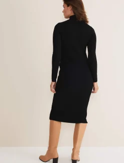 Dresses^Phase Eight Milla Maxi Longline Zip Knit Dress Black