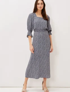 Dresses^Phase Eight Millie Ditsy Print Dress Blue Multi