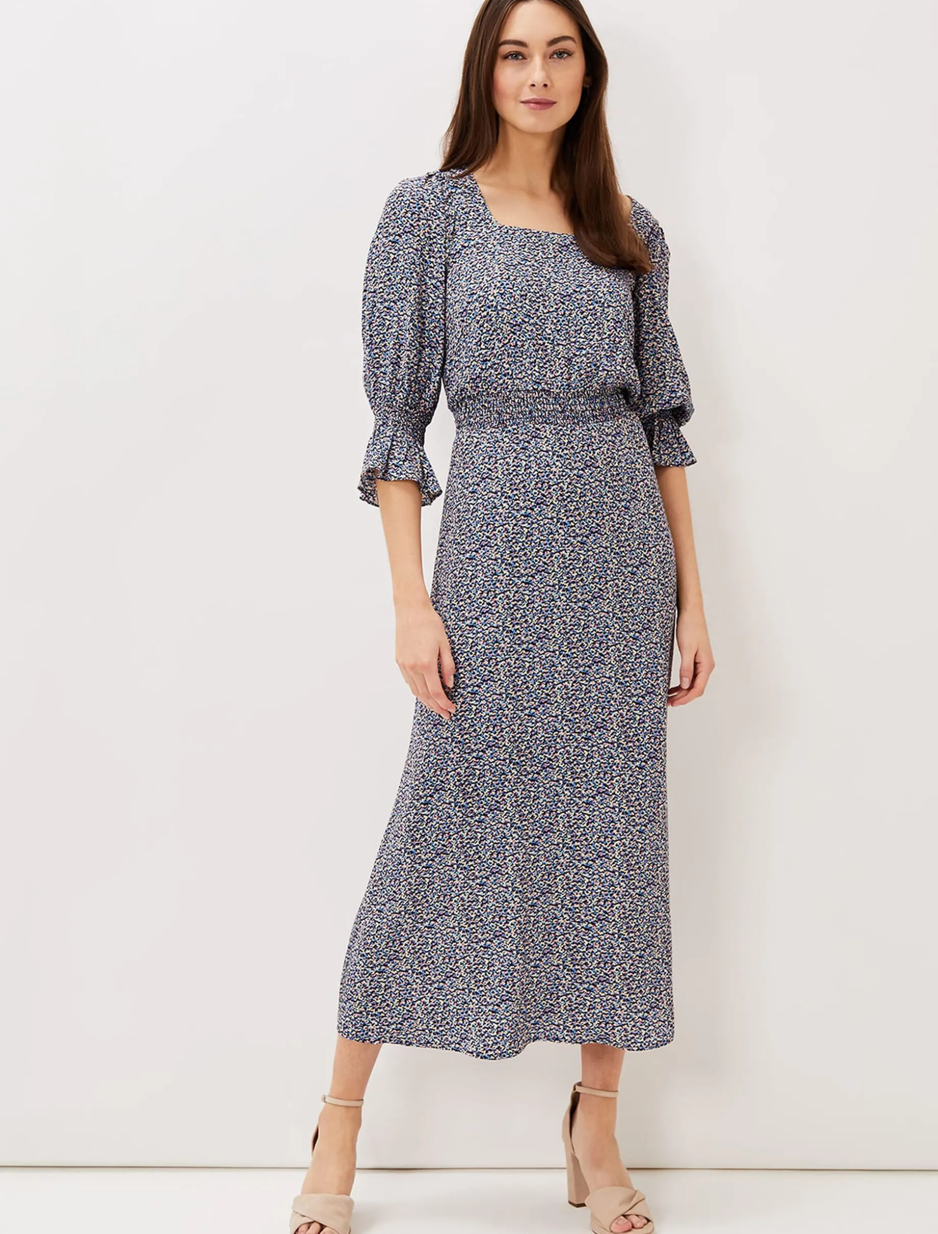 Dresses^Phase Eight Millie Ditsy Print Dress Blue Multi