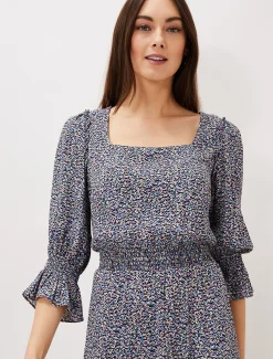Dresses^Phase Eight Millie Ditsy Print Dress Blue Multi
