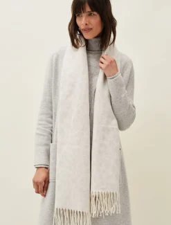 Scarves & Ponchos^Phase Eight Mimi Leopard Scarf Grey/Ivory