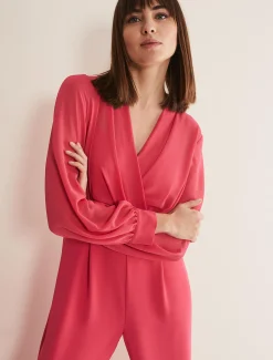 Dresses^Phase Eight Mindy Wide Leg Jumpsuit Raspberry