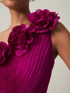 Dresses^Phase Eight Minnie One Shoulder Pleated Maxi Dress Magenta