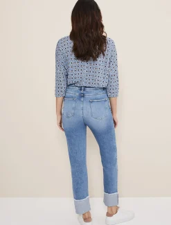 Trousers & Shorts^Phase Eight Mirabel Straight Leg Deep Turn Up Jeans Mid Blue