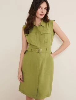 Dresses^Phase Eight Miruna Utility Shift Dress Khaki