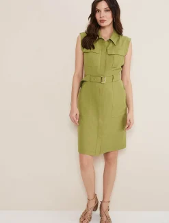 Dresses^Phase Eight Miruna Utility Shift Dress Khaki