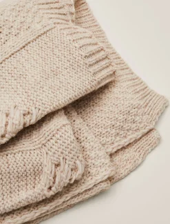 Scarves & Ponchos^Phase Eight Miya Knitted Blanket Cream