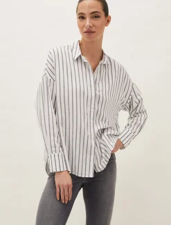 Shirts & Blouses^Phase Eight Moira Stripe Shirt White/Grey