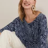 Tops & T-Shirts^Phase Eight Moire Zebra Linen Top Blue