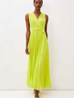 Dresses^Phase Eight Molly Chiffon Maxi Dress Lime