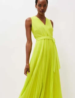 Dresses^Phase Eight Molly Chiffon Maxi Dress Lime