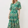 Dresses^Phase Eight Morven Wrap Maxi Dress Grass Green/Multi