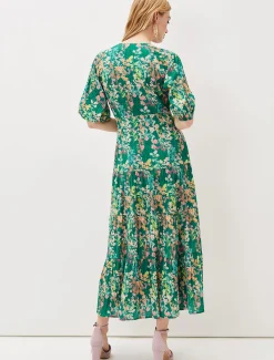Dresses^Phase Eight Morven Wrap Maxi Dress Grass Green/Multi