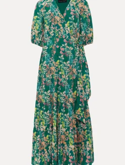 Dresses^Phase Eight Morven Wrap Maxi Dress Grass Green/Multi