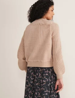 Jackets^Phase Eight Myla Fur Body Knit Jacket Camel