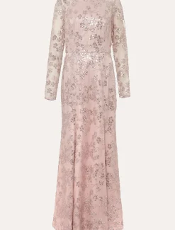 Dresses^Phase Eight Natalya Sequin Floral Maxi Dress Pink