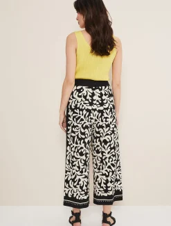 Trousers & Shorts^Phase Eight Nava Wide Leg Culottes Black/Stone