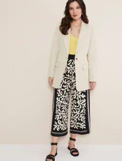 Trousers & Shorts^Phase Eight Nava Wide Leg Culottes Black/Stone