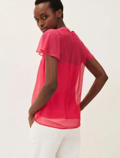 Shirts & Blouses^Phase Eight Naya Silk Fitted Blouse Pink