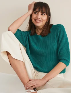 Knitwear^Phase Eight Naya Textured Corded Knit Teal