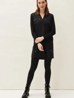 Shirts & Blouses^Phase Eight Neave Button Tunic Black